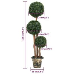 Berkfield Home Lush Artificial Boxwood Plant with Pot Ball Shaped Green 119 cm - thumbnail 5