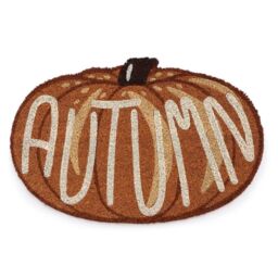 Garden Greatness Autumn Pumpkin Coir Door Mat - Shaped & Printed in Brown - Size: 1 Pack - thumbnail 2