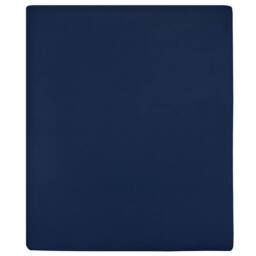 Berkfield Home Jersey Fitted Sheet Navy Blue 160x200 cm Cotton - thumbnail 2