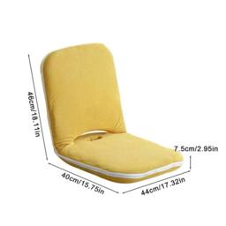 SPETLEK Yellow 5 Position Adjustable Folding Floor Gaming Chair - thumbnail 2