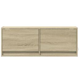Berkfield Home TV Wall Cabinet with LED Lights Sonoma Oak 100x31x35 cm in Brown - Size: 100 x 31 x 35 cm - thumbnail 6