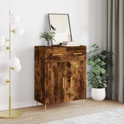 Berkfield Home Sideboard Smoked Oak 69.5x34x90 cm Engineered Wood in Brown - thumbnail 2
