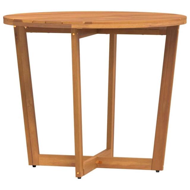 Berkfield Home Garden Dining Table Round √ò90x75 cm Solid Wood Acacia in Brown - Size: 90x75 cm - image 1