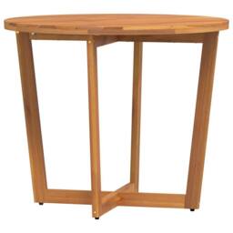 Berkfield Home Garden Dining Table Round √ò90x75 cm Solid Wood Acacia in Brown - Size: 90x75 cm - thumbnail 7