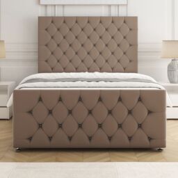 "BSSPOKE Maya Plush Velvet Divan Bed 54""Headboard 2Drawers Footend No Mattress in Bronze - Size: King" - thumbnail 3