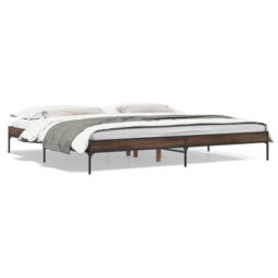 Berkfield Home Bed Frame without Mattress Brown Oak 200x200 cm - thumbnail 2