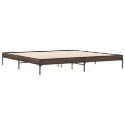 Berkfield Home Bed Frame without Mattress Brown Oak 200x200 cm - thumbnail 6