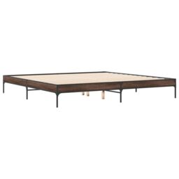Berkfield Home Bed Frame without Mattress Brown Oak 200x200 cm - thumbnail 3