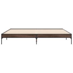 Berkfield Home Bed Frame without Mattress Brown Oak 200x200 cm - thumbnail 4