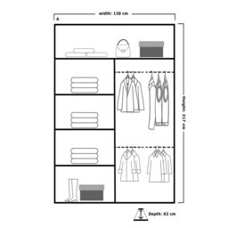 Sliding Wardrobes 4U Double Mirror Sliding Wardrobe With LED Light W120cm x H217cm x D62cm in White - thumbnail 3