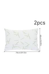 Living and Home 2pcs Soft & waterproof Pillow Protectors with Zipper in White - Size: Double - thumbnail 6