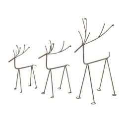 Lemon Pavilion Furniture and Decor Rustic Reindeer on Stand Decoration - Metal - L6xW16xH23 cm - Silver in White - thumbnail 3