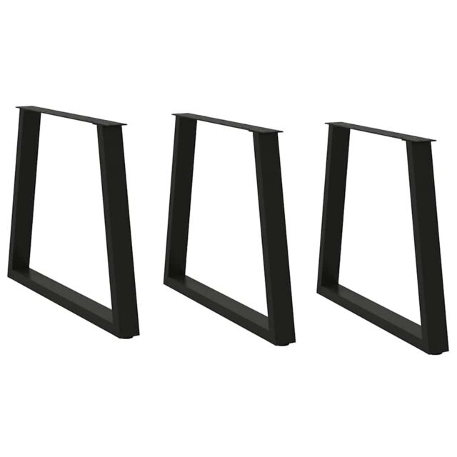 Berkfield Home Dining Table Legs V-Shape 3 pcs Black 80x(72-73.3) cm Steel - image 1