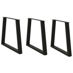 Berkfield Home Dining Table Legs V-Shape 3 pcs Black 80x(72-73.3) cm Steel - thumbnail 1
