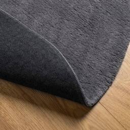 Berkfield Home Rug Short Pile Soft & Washable Anthracite Ã˜ 160 cm in Dark Grey - Size: 100 cm diameter - thumbnail 5