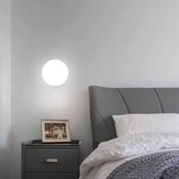 Goeco Indoor Wall Light, Modern Wall Lamp, Glass Ball Wall Lamp, 15 cm, E27 in Silver - thumbnail 5