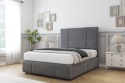 "Sloomy Lisbon Coniston Divan Base No Drawers - 54"" Headboard & 12"" Footboard in Dark Grey - Size: Small Single" - thumbnail 3