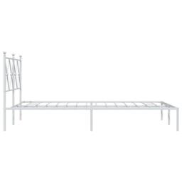 Berkfield Home Metal Bed Frame without Mattress with Headboard White 120x200cm - Size: Small Double - thumbnail 5