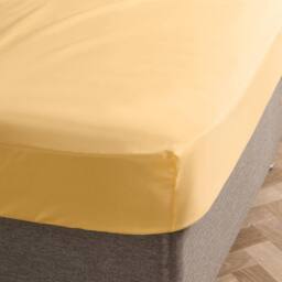 OHS Ultra Soft Microfibre Plain Fitted Bed Sheet in Lemon - Size: King - thumbnail 3