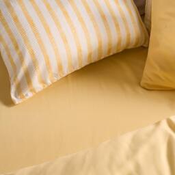 OHS Ultra Soft Microfibre Plain Fitted Bed Sheet in Lemon - Size: King - thumbnail 2