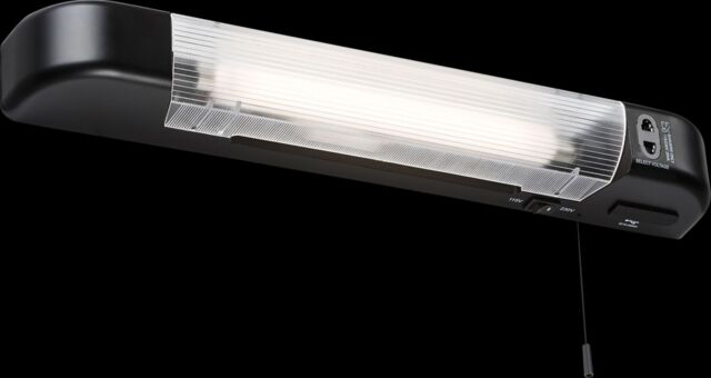 Netlighting LED Shaver Light with Dual USB Charger Matt Black 230V IP20 6W - image 1