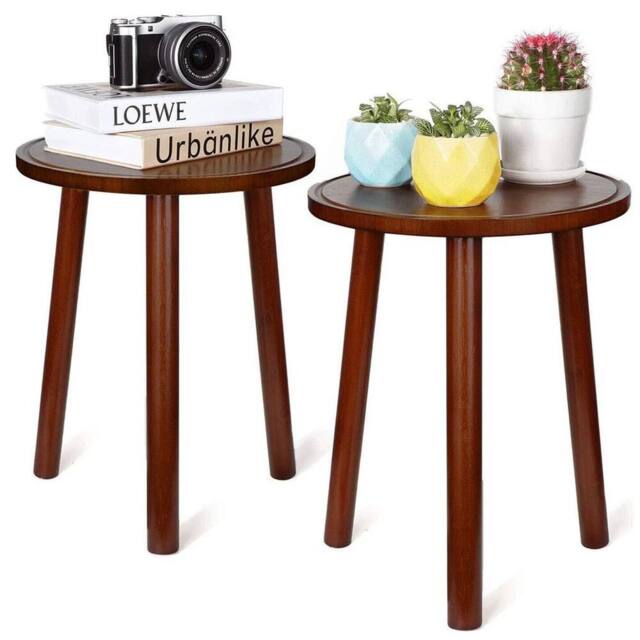 KORVIXA 2X Bamboo Plant Stand 42cm Tall Indoor Outdoor Flower Pot Stand in Brown - Size: 100 cm x 100 cm - image 1