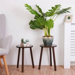 KORVIXA 2X Bamboo Plant Stand 42cm Tall Indoor Outdoor Flower Pot Stand in Brown - Size: 100 cm x 100 cm - thumbnail 5