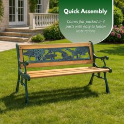 Marco Paul Wooden Childrens Kids Garden Bench Seat Animal - thumbnail 8