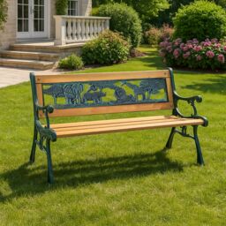 Marco Paul Wooden Childrens Kids Garden Bench Seat Animal - thumbnail 2