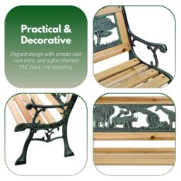 Marco Paul Wooden Childrens Kids Garden Bench Seat Animal - thumbnail 5
