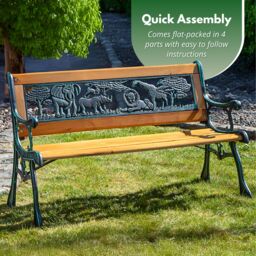 Marco Paul Wooden Childrens Kids Garden Bench Seat Animal - thumbnail 9