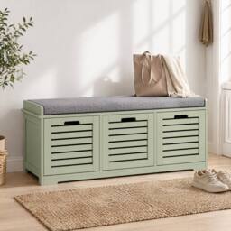 STILVORA Shoe Storage Bench with Drawers & Seat in Green
