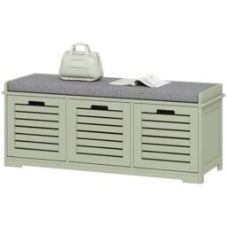 STILVORA Shoe Storage Bench with Drawers & Seat in Green - thumbnail 5