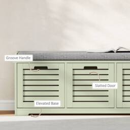 STILVORA Shoe Storage Bench with Drawers & Seat in Green - thumbnail 8