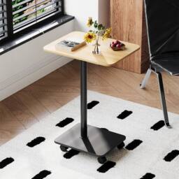 Kelvenix 2Tier Mobile Side Table with Wheels light walnut in Brown - Size: 0.6m2 - thumbnail 5