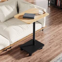 Kelvenix 2Tier Mobile Side Table with Wheels light walnut in Brown - Size: 0.6m2 - thumbnail 4