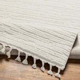 Livabliss Nora-Geometric Grey Ivory High Pile Fringe Living Dining Bedroom Rug - Size: 200 cm x 275 cm - thumbnail 4
