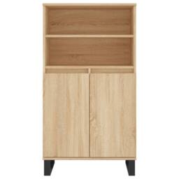 Berkfield Home Highboard Sonoma Oak 60x36x110 cm Engineered Wood in Light Brown - Size: 60 x 36 x 110 cm - thumbnail 6