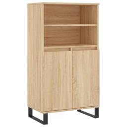 Berkfield Home Highboard Sonoma Oak 60x36x110 cm Engineered Wood in Light Brown - Size: 60 x 36 x 110 cm - thumbnail 3