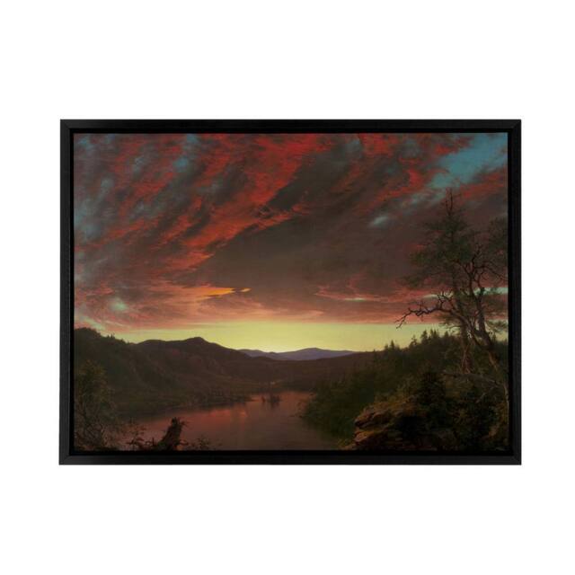 "Artery8 Church Twilight In The Wilderness Framed Canvas Wall Art Print in Brown - Size: W18"" x H24""" - image 1