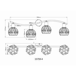 Netlighting Mika Ceiling Spotlight Bar Matt Black 4x E14 - thumbnail 6
