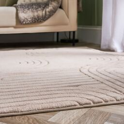 OHS Tufted Arches Rug Soft Floor Carpet Non Slip Hallway Area Mat in Light Brown - Size: 80 cm x 150 cm - thumbnail 2