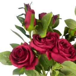Leaf Pack of 6 x 60cm Artificial Red Rose Flower Premium - Size: 6 x 60 cm - thumbnail 2
