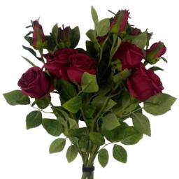 Leaf Pack of 6 x 60cm Artificial Red Rose Flower Premium - Size: 6 x 60 cm - thumbnail 4