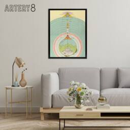 "Artery8 Caetani 1855 Map Chart Dante Divine Comedy Framed Canvas Wall Art Print - Size: W12"" x H16""" - thumbnail 3