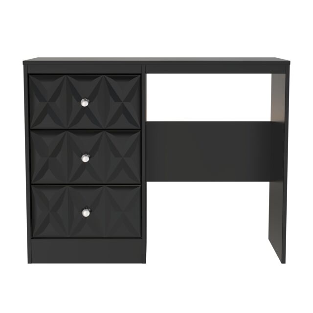 Ready Assembled 2 U Memphis 3 Drawer Desk/ dressing Table (Ready Assembled) in True Black - Size: Medium - image 1