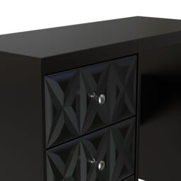 Ready Assembled 2 U Memphis 3 Drawer Desk/ dressing Table (Ready Assembled) in True Black - Size: Medium - thumbnail 4