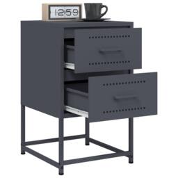 Berkfield Home Bedside Cabinet Anthracite 36x39x60.5 cm Steel in Dark Grey - thumbnail 5