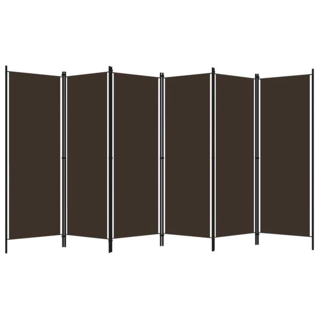 Berkfield Home 6-Panel Room Divider Brown 300x180 cm - image 1