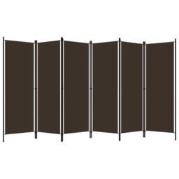 Berkfield Home 6-Panel Room Divider Brown 300x180 cm - thumbnail 1